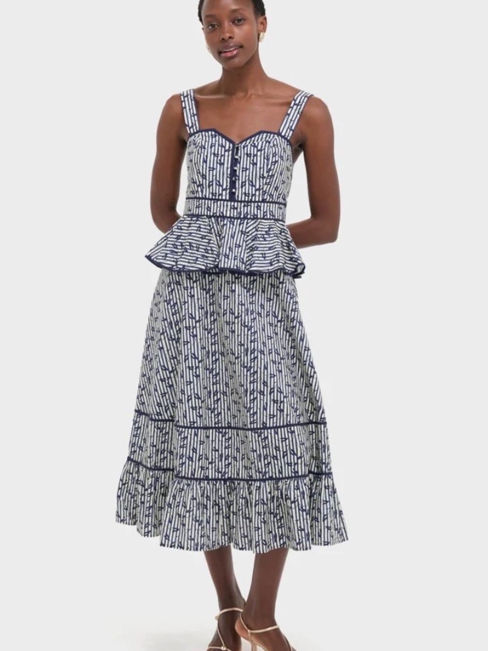Hunter Bell Vine Stripe Lacey Dress - size 6